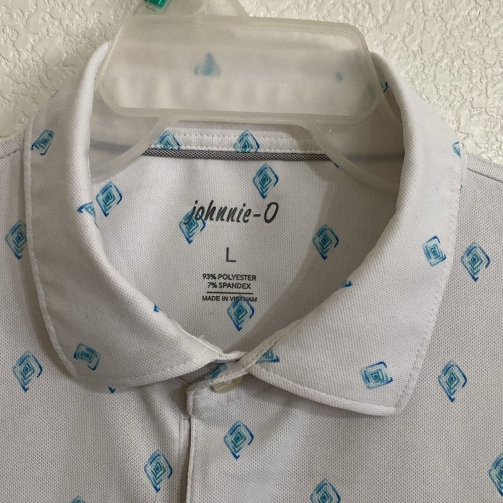 Johnnie O Men’s White Printed Short Sleeves Button Up Shirt Size L - Picture 2 of 6
